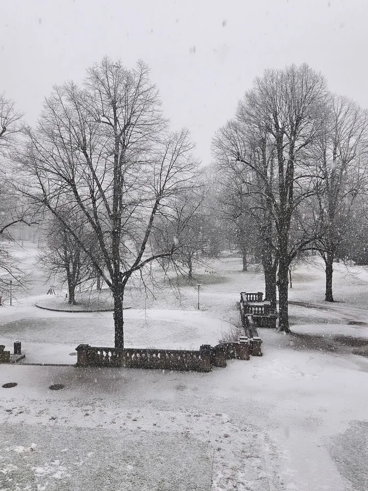 宮殿花園覆雪雪景